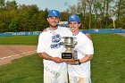 Baseball vs Babson  Wheaton College Baseball players celebrate their victory over Babson to win the NEWMAC Championship for the third year in a row. - (Photo by Keith Nordstrom) : Wheaton, baseball, NEWMAC